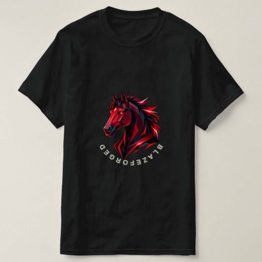 Blazeforge | 赤い幾何学馬Tシャツ Tシャツ (デザイン正面)