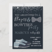 Blazers & bowtiesパーティーメン40、50歳の誕生日 招待状 (正面)