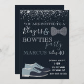 Blazers & bowtiesパーティーメン40、50歳の誕生日 招待状 (正面/裏面)