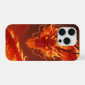 Blazing Fire Dragon | Mythical Flame Dragon Fantas iPhoneケース (裏面横)