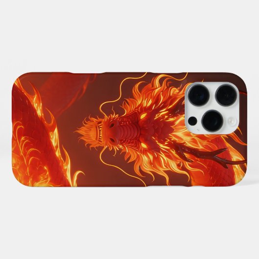 Blazing Fire Dragon | Mythical Flame Dragon Fantas iPhoneケース (裏面横)