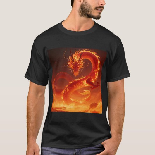 Blazing Fire Dragon | Mythical Flame Dragon Fantas Tシャツ (正面)