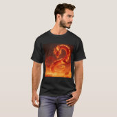 Blazing Fire Dragon | Mythical Flame Dragon Fantas Tシャツ (正面フル)