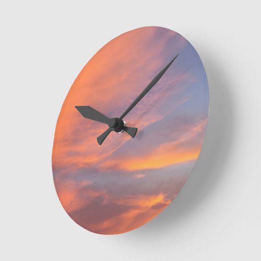 BLazing FireSky ラウンド壁時計 (傾斜)