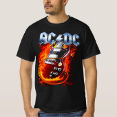 Blazing Rocker Guitar | AC/DC Inspired Biker Tシャツ (正面)