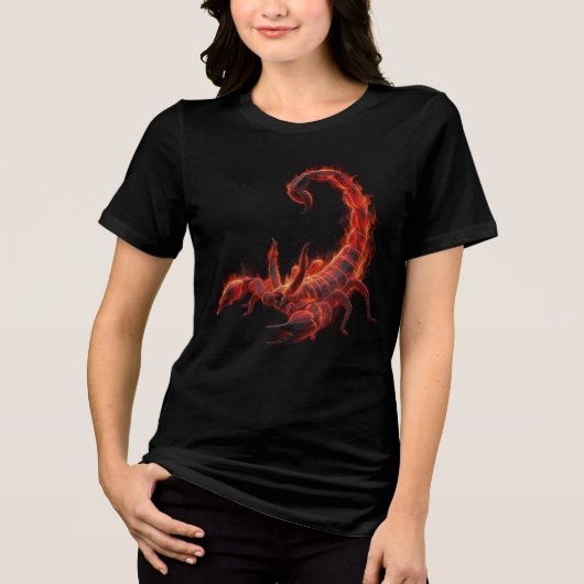 Blazing Scorpion Mythical Creature Fantasy Art トライブレンドＴシャツ (正面)