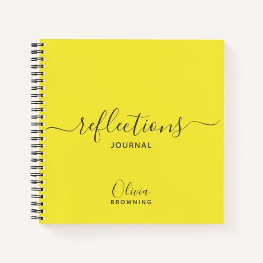 Blazing Yellow パーソナライズされた Reflections Journal ノートブック (正面)