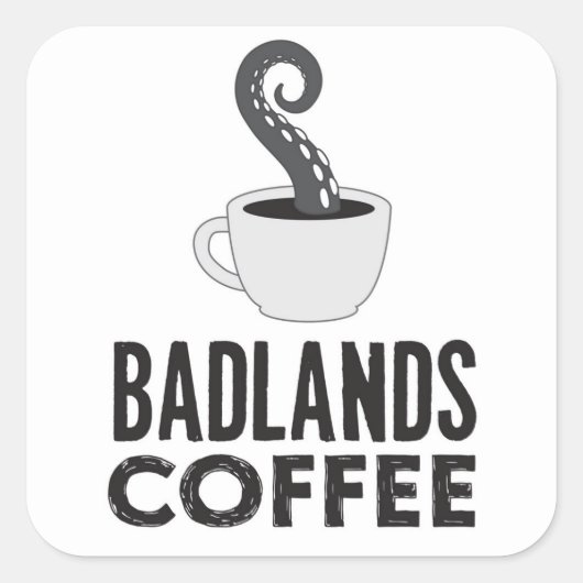 BLCロゴ&文字ステッカー、白 スクエアシール (正面)