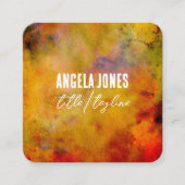 bld抽象芸術水カラースプラッシュカスタム スクエア名刺 (正面)