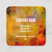 bld抽象芸術水カラースプラッシュカスタム スクエア名刺 (裏面)