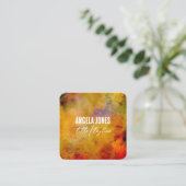 bld抽象芸術水カラースプラッシュカスタム スクエア名刺 (スタンド正面)