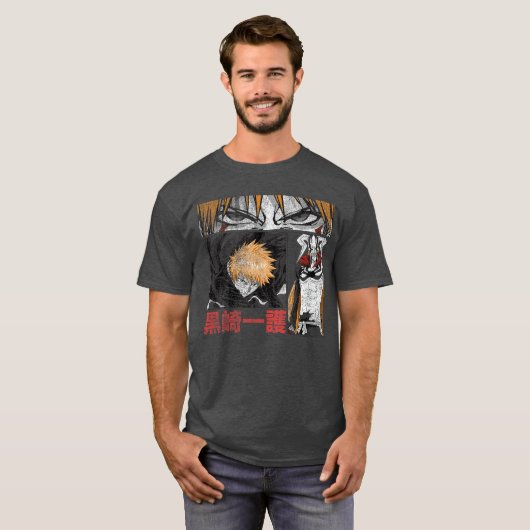 Bleach Graphic Ichigo Comic Book Style Anime Tシャツ (正面フル)