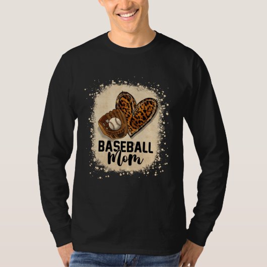 Bleached Baseball Mom Leopard Game Day Vibes Mothe Tシャツ (正面)