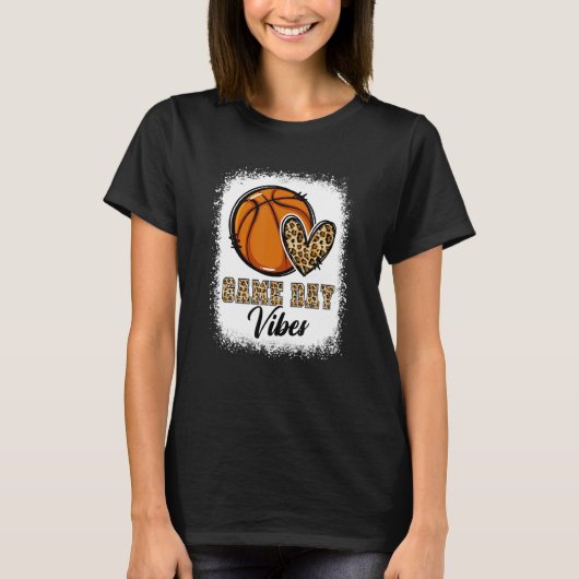 Bleached Basketball Game Day Vibes Basketball Mom Tシャツ (正面)