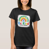 Bleached Be Kind Rainbow Blue Ribbon Autism Awaren Tシャツ (正面)