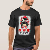 Bleached Canadian Messy Bun Mom Happy Canada Day Tシャツ (正面)