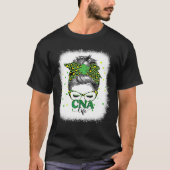 Bleached Cna Life Messy Bun Leopard St Patricks Da Tシャツ (正面)