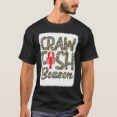 Bleached Craw Fish Season Leopard Crawfish Boil Lo Tシャツ (正面)
