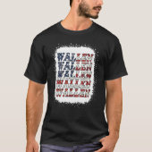 Bleached Cute Wallen American Flag Red White Blue  Tシャツ (正面)