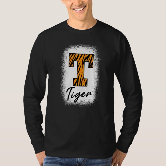 Bleached Football Tigers School Sports Fan Team Sp Tシャツ (正面)