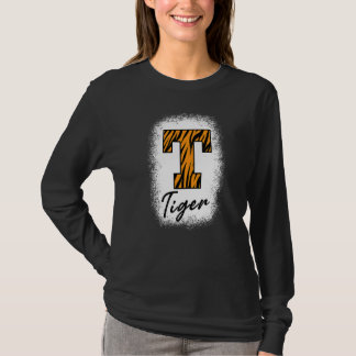 Bleached Football Tigers School Sports Fan Team Sp Tシャツ