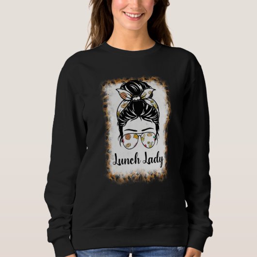Bleached Leopard  Lunch Lady Messy Bun Lunch Lady  スウェットシャツ (正面)