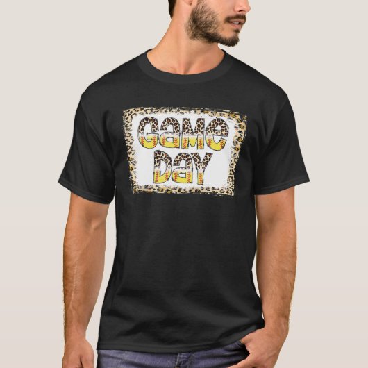 Bleached Leopard Softball Game Day Vibes Softball Tシャツ (正面)