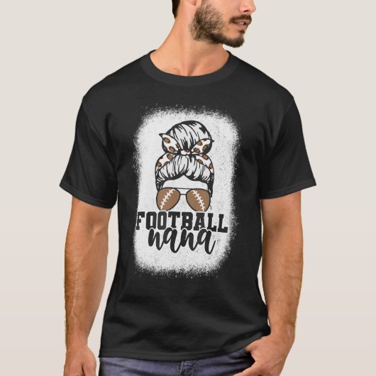 Bleached Messy Bun Game Day Football Grandma Footb Tシャツ (正面)
