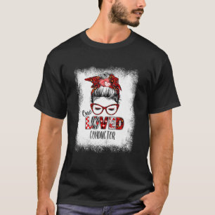 Bleached Messy Bun One Loved Conductor Valentine's Tシャツ