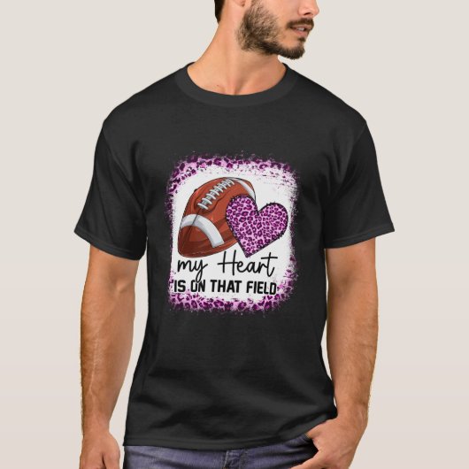 Bleached My Heart Is On That Field Football Mom Pi Tシャツ (正面)