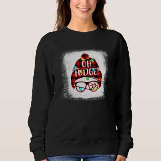 Bleached Oh Fudge Merry Christmas Red Plaid スウェットシャツ