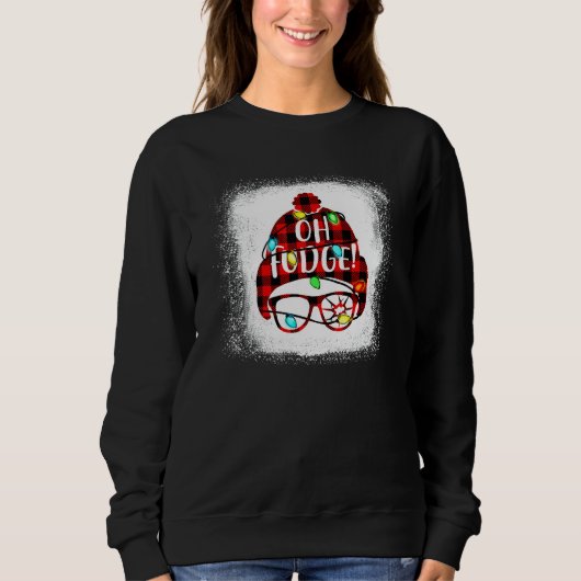 Bleached Oh Fudge Merry Christmas Red Plaid スウェットシャツ (正面)