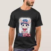 Bleached Patriotic Rabbit 4Th Of July Fireworks Me Tシャツ (正面)