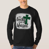 Bleached Shamrock Not Lucky Simply Blessed St Patr Tシャツ (正面)