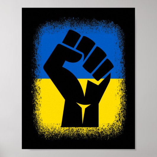 Bleached Shirts Fist Flag I Stand With Ukraine Sol ポスター (正面)