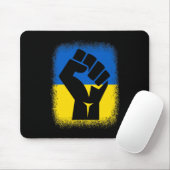 Bleached Shirts Fist Flag I Stand With Ukraine Sol マウスパッド (マウス)