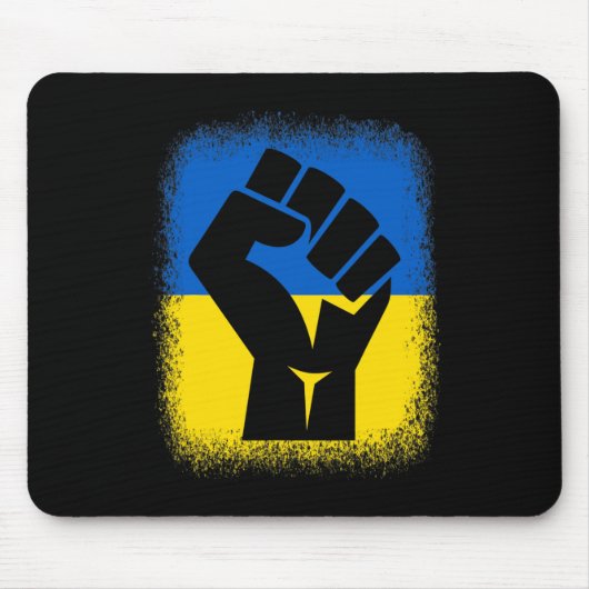 Bleached Shirts Fist Flag I Stand With Ukraine Sol マウスパッド (正面)