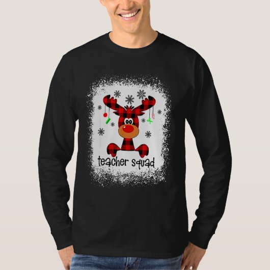 Bleached Teacher Squad Reindeer Teacher Christmas Tシャツ (正面)