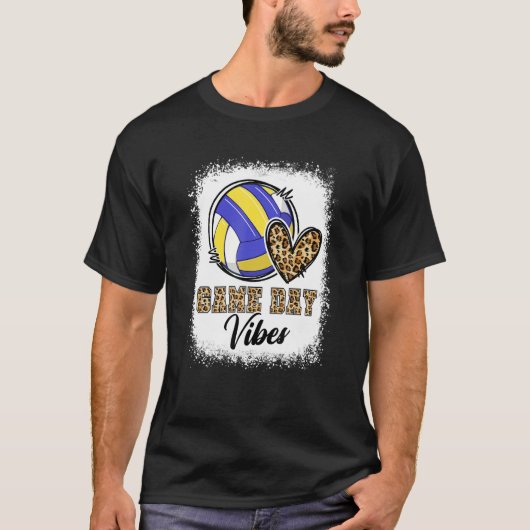 Bleached Volleyball Game Day Vibes Volleyball Mom Tシャツ (正面)