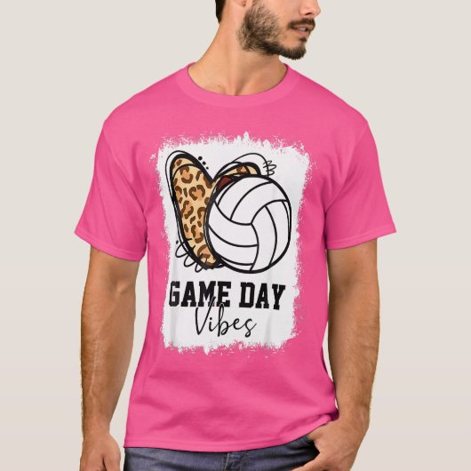 Bleached Volleyball Game Day Vibes Volleyball Mom  Tシャツ (正面)