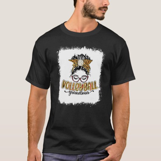 Bleached Volleyball Grandma Leopard Messy Bun Moth Tシャツ (正面)