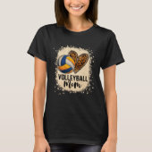 Bleached Volleyball Mom Leopard Game Day Vibes Mot Tシャツ (正面)