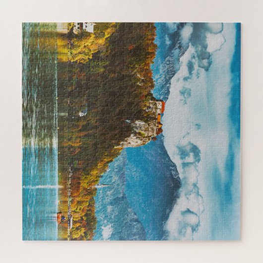 Bled Castle:スロベニアの崖を見下ろす。 ジグソーパズル (横)