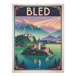 Bled Slovenia vintage フォトプリント