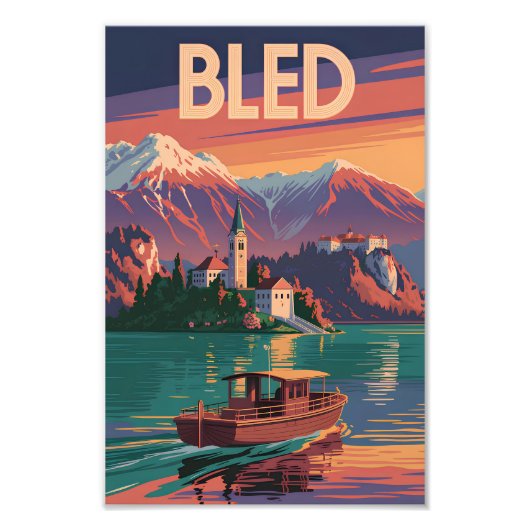 Bled Slovenia vintage フォトプリント (正面)
