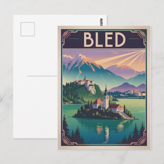 Bled Slovenia vintage ポストカード (正面/裏面)