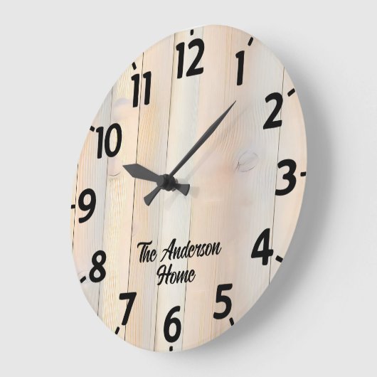 Bleeched Wood Effect ラージ壁時計 (傾斜)