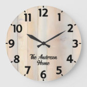 Bleeched Wood Effect ラージ壁時計 (正面)