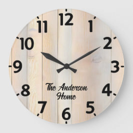 Bleeched Wood Effect ラージ壁時計