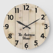 Bleeched Wood Effect Large Clock ラージ壁時計 (正面)